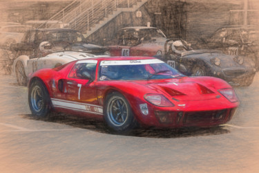 Photographie intitulée "Red Ford GT40" par Stuart Row, Œuvre d'art originale, Photographie numérique