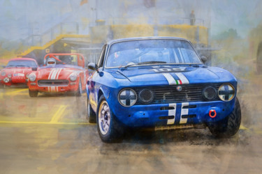 Photography titled "Blue Alfa Romeo GTV…" by Stuart Row, Original Artwork, Manipulated Photography