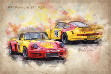 Fotografia zatytułowany „1974 Porsche 911 RSR” autorstwa Stuart Row, Oryginalna praca, Manipulowana fotografia