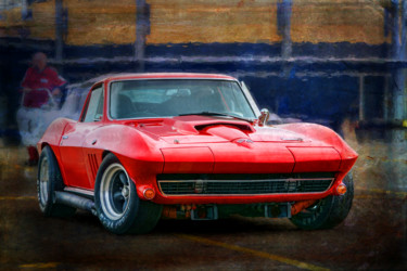 Fotografía titulada "Red Corvette Stingr…" por Stuart Row, Obra de arte original, Fotografía digital