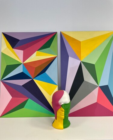 "Triangulaciones Emo…" başlıklı Heykel Studimural tarafından, Orijinal sanat, Akrilik Ahşap panel üzerine monte edilmiş