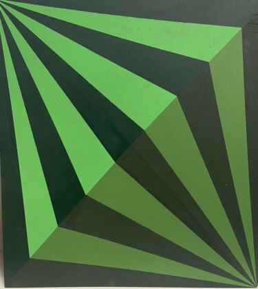 Schilderij getiteld "Green Light" door Studimural, Origineel Kunstwerk, Graffiti Gemonteerd op Houten paneel