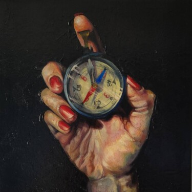 Картина под названием "Компас" - Варвара Долматова, Подлинное произведение искусства, Масло Установлен на Деревянная рама дл…