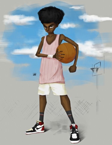 Arts numériques intitulée "Passion du Basket" par Thejm, Œuvre d'art originale, Peinture numérique