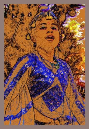 Digital Arts titled "Dancing as a peacock" by Studiocosmicmandala, Original Artwork, Digital Painting
