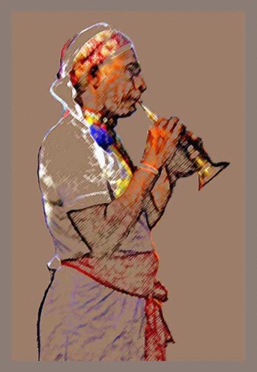 Digital Arts titled "parade musician" by Studiocosmicmandala, Original Artwork, Digital Painting