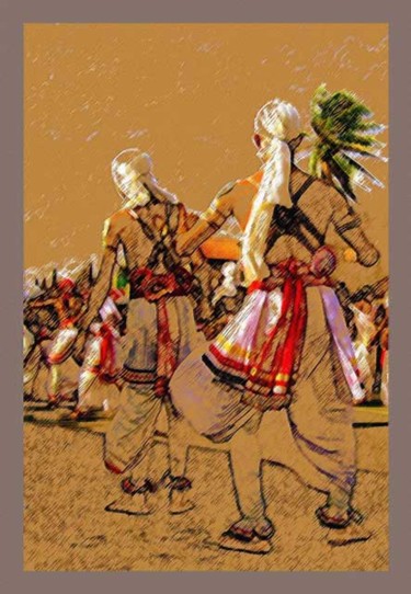 Digital Arts titled "dancing in the stre…" by Studiocosmicmandala, Original Artwork, Digital Painting