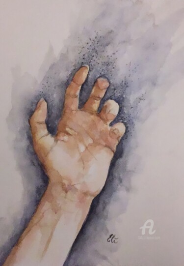 Painting titled "Lâcher prise" by Eli, Original Artwork, Watercolor