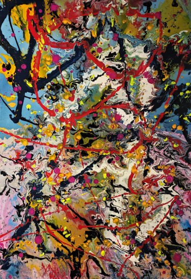Malerei mit dem Titel "Colorful thoughts" von Felix Günther, Original-Kunstwerk, Acryl