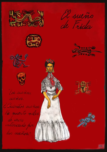 Painting titled "El sueno de Frida" by Salvatore Palita, Original Artwork, Acrylic