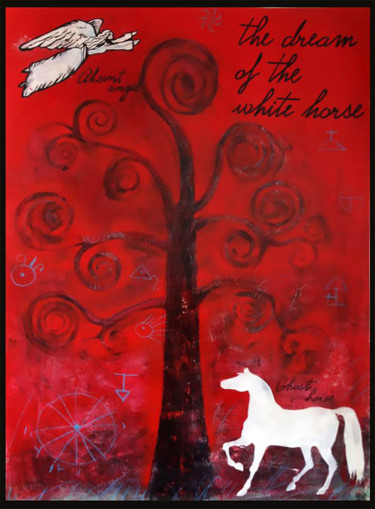 Painting titled "The White horse's d…" by Salvatore Palita, Original Artwork, Acrylic
