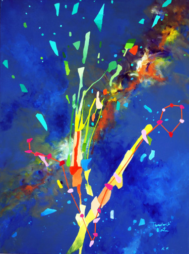 Malerei mit dem Titel "Constelação de Peix…" von Tarcisio Costa, Original-Kunstwerk, Acryl