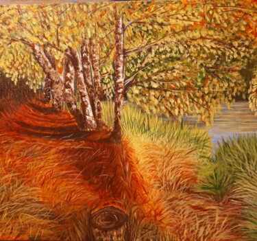 Painting titled "Осень" by Stukanovskaia A, Original Artwork, Acrylic