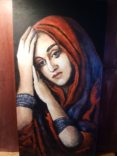 Pintura titulada "Γυναικα απο ανατολη" por Stulianos Piperides, Obra de arte original, Encáustico