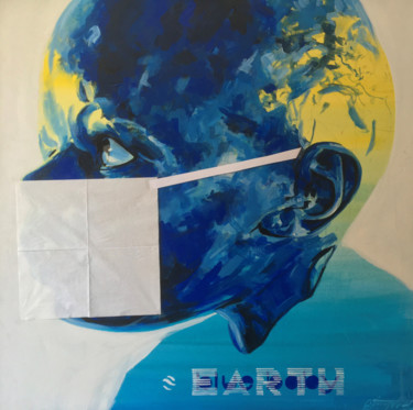 Malerei mit dem Titel "EARTH - blue baby -…" von Tadeusz Stupka, Original-Kunstwerk, Acryl