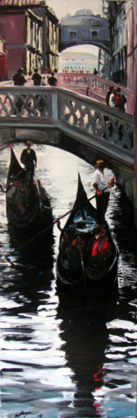 Pintura intitulada "venezia-ponte-dei-s…" por Tadeusz Stupka, Obras de arte originais, Acrílico