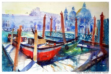 Peinture intitulée "venezia-canale-gran…" par Tadeusz Stupka, Œuvre d'art originale