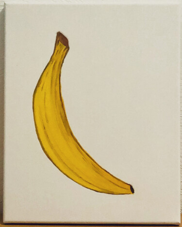 Painting titled "Banane" by Stvdbs, Original Artwork, Oil Mounted on Wood Stretcher frame