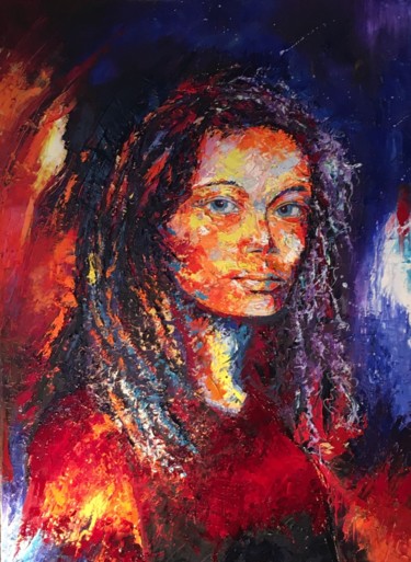 Painting titled "Loulou" by Styvens Chalot, Original Artwork, Oil