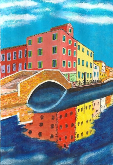 Peinture intitulée "Pont de Venise" par Francois Suard, Œuvre d'art originale, Acrylique