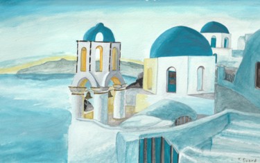 Painting titled "Grèce" by Francois Suard, Original Artwork, Watercolor