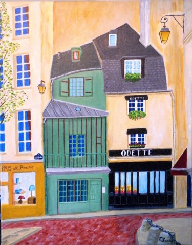 Painting titled "Magasin Chez Odette…" by Francois Suard, Original Artwork, Acrylic