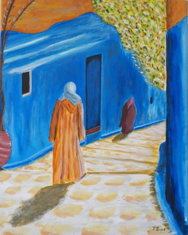Malerei mit dem Titel "Marocaines" von Francois Suard, Original-Kunstwerk, Acryl