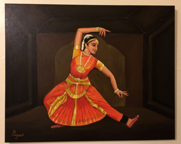 Картина под названием "Bharatanatyam.jpeg" - Subbiah Pugazhenthi, Подлинное произведение искусства, Акрил