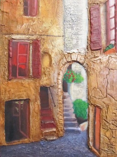 Картина под названием "Итальянская улица" - Nasa, Подлинное произведение искусства