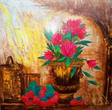 Painting titled "LES RHODODENDRONS" by Patrick Subias, Original Artwork