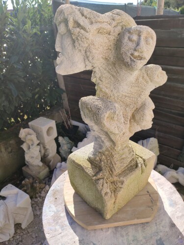 Sculpture titled "Caricatures" by Sublim By Nadoumi, Original Artwork, Aerated concrete