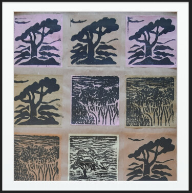 Estampas & grabados titulada "Landscape VI" por Suca, Obra de arte original, Impresión analógica Montado en Panel de madera