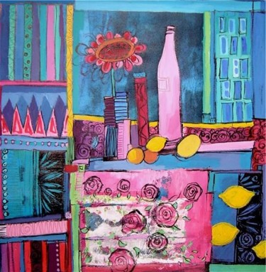 Painting titled "NATURE MORTE A LA B…" by Catherine Suchocka, Original Artwork, Oil