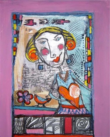Painting titled "LETTRE D'AMOUR" by Catherine Suchocka, Original Artwork