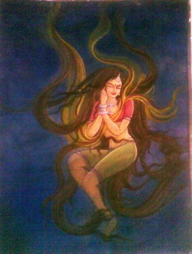 Painting titled "RADHA" by Sudha Sama, Original Artwork