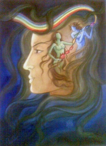 Painting titled "VISION" by Sudha Sama, Original Artwork
