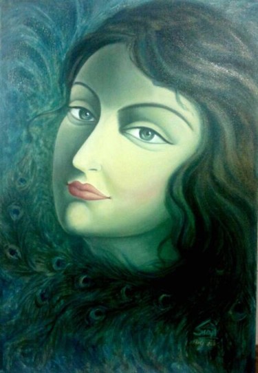 Painting titled "Krishnamayi" by Sudha Sama, Original Artwork