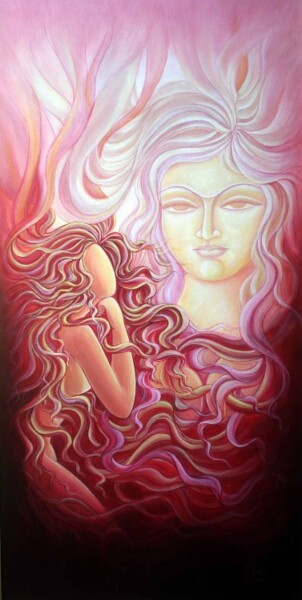 Painting titled "INNER VISION" by Sudha Sama, Original Artwork, Oil