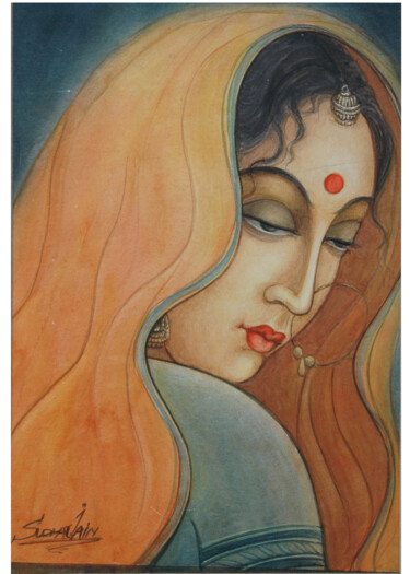 Painting titled "DEEP IN MEMORIES" by Sudha Sama, Original Artwork