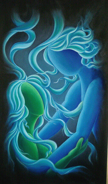 Painting titled "ep-31-soul-mates-oi…" by Sudha Sama, Original Artwork