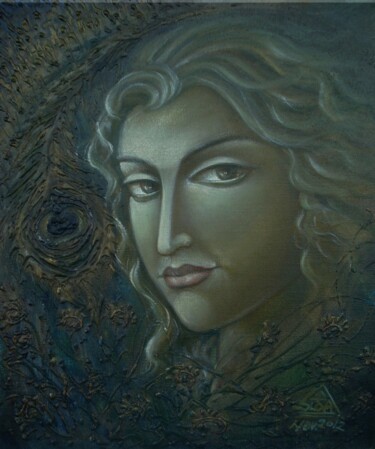 Painting titled "RADHA" by Sudha Sama, Original Artwork, Oil