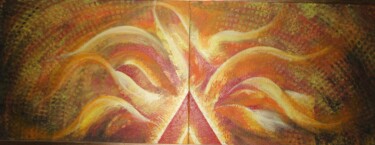 Painting titled "FIRE" by Sudha Sama, Original Artwork, Acrylic