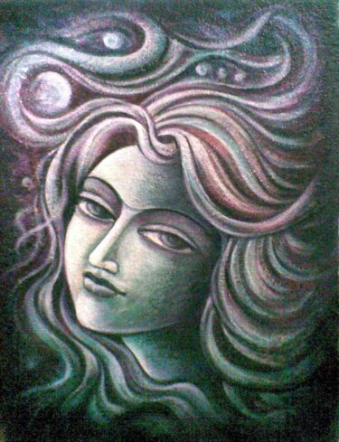 Painting titled "divine-beauty.jpg" by Sudha Sama, Original Artwork