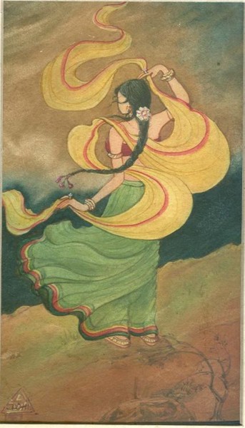 Painting titled "DANCER" by Sudha Sama, Original Artwork