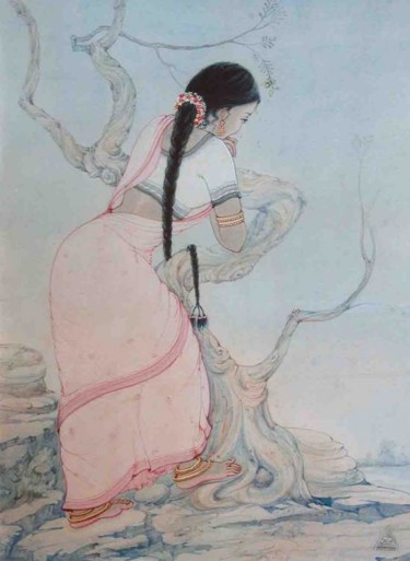 Painting titled "DEPTH" by Sudha Sama, Original Artwork