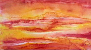 Painting titled "MORNING(RED AND YEL…" by Sudha Sama, Original Artwork