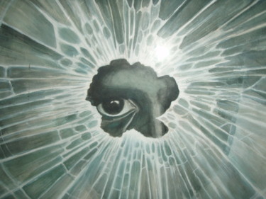 Peinture intitulée "looking through" par Sudheer Karicode, Œuvre d'art originale, Acrylique