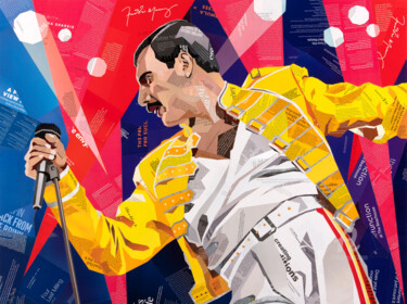 Collages titulada "Fabulous Freddie" por Sue Dowse, Obra de arte original, Collages
