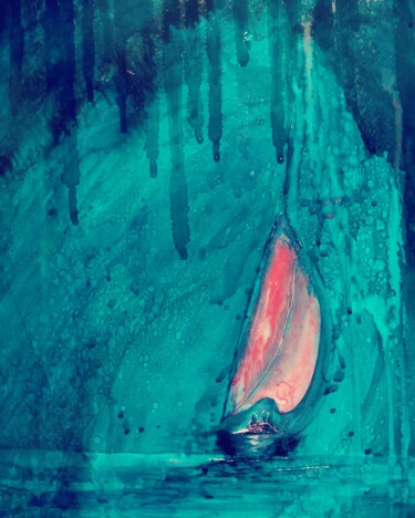 Pittura intitolato "Red Sails in the Su…" da Sue Lorenz, Opera d'arte originale, Olio Montato su Telaio per barella in legno