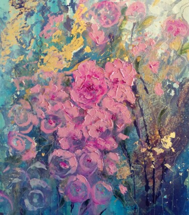 Painting titled "Sakura" by Sue Lorenz, Original Artwork, Oil